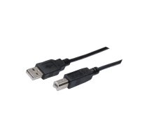 Cable; USB 2.0; USB A plug,USB B plug; nickel plated; 3m; black | AK-300102-030-S  | AK-300102-030-S