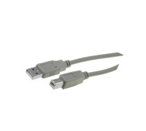 Cable; USB 2.0; USB A plug,USB B plug; nickel plated; 3m; grey | CU201-030-PB | CU201-030-PB