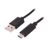 Cable; USB 2.0; USB A plug,USB C plug; 1.5m | QOLTEC-50489 | 50489