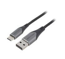 Cable; USB 2.0; USB A plug,USB C plug; nickel plated; 0.25m | CODHC | CODHC