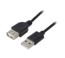 Cable; USB 2.0; USB A socket,USB A plug; nickel plated; 1.8m | AK-USB-07 | AK-USB-07