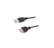Cable; USB 2.0; USB A socket,USB A plug; nickel plated; 3m; black | AK-300200-030-S  | AK-300200-030-S