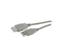 Cable; USB 2.0; USB A socket,USB A plug; nickel plated; 5m; grey | CU202-050-PB | CU202-050-PB