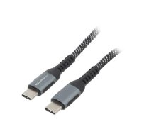 Cable; USB 2.0; USB C plug,both sides; 1m; black-white; 480Mbps | QOLTEC-52357 | 52357