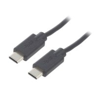 Cable; USB 2.0; USB C plug,both sides; 2.5m; black | QOLTEC-52347 | 52347