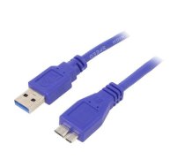Cable; USB 3.0; USB A plug,USB B micro plug; 0.5m; blue | CCP-MUSB3-AMBM-0.5  | CCP-MUSB3-AMBM-0.5M