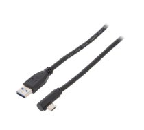 Cable; USB 3.0; USB A plug,USB C angled plug; 0.5m; black; 5Gbps | USB.C-F90/AM-05  | 66500