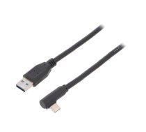 Cable; USB 3.0; USB A plug,USB C angled plug; 1.5m; black; 5Gbps | USB.C-F90/AM-15  | 66502