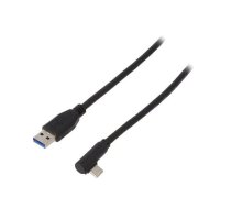 Cable; USB 3.0; USB A plug,USB C angled plug; 2m; black; Core: Cu | USB.C-F90/AM-20  | 66503