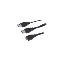 Cable; USB 3.0; USB A plug x2,USB B micro plug; nickel plated | CU0072 | CU0072
