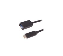 Cable; USB 3.0; USB A socket,USB C plug; 0.25m | QOLTEC-50421 | 50421