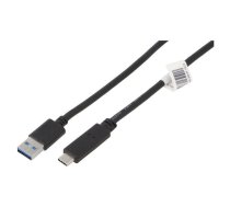 Cable; USB 3.0; USB A socket,USB C plug; 1.8m | QOLTEC-50363  | 50363