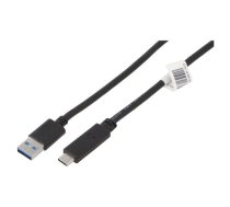 Cable; USB 3.0; USB A socket,USB C plug; 1.8m | QOLTEC-50363 | 50363
