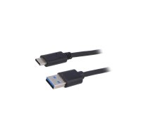 Cable; USB 3.1; USB A plug,USB C plug; nickel plated; 1m; black | AK-USB-15  | AK-USB-15