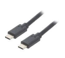 Cable; USB 3.1; USB C plug,both sides; 1.4m; black | QOLTEC-52350 | 52350