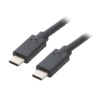 Cable; USB 3.1; USB C plug,both sides; 3m; black | QOLTEC-52353 | 52353