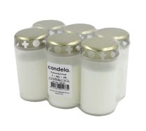 Candela Kapu sveces ar vāciņiem 6 gab. komplekts, degšanas ilgums ~40h, baltas (24100107) | 24100107 | 4744561011735