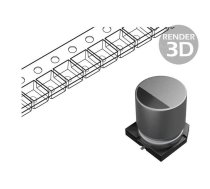 Capacitor: electrolytic; SMD; 10uF; 100VDC; Ø8x6.2mm; ±20%; 2000h | EEE2AA100UP  | EEE2AA100UP