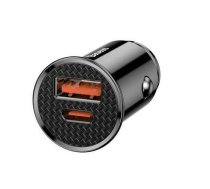 Circular Plastic A+C 30W PPS Car Charger Black | CCALL-YS01  | 310000176327