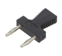 Connector: 2mm banana; stackable safety shunt; black; 10A; 30.4mm | KS2-12L/N-21  | 63.9355-21