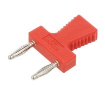 Connector: 2mm banana; stackable safety shunt; red; 10A; 30.4mm | KS2-12L/N-22  | 63.9355-22