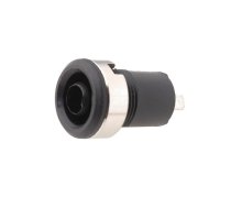 Connector: 4mm banana; socket; 10A; 60VDC; Cutout: Ø12.2mm; black | BC-124/B