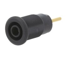 Connector: 4mm banana; socket; 24A; 1kV; black; gold-plated | BI-SLB4-R-21  | 23.7000-21