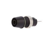 Connector: 4mm banana; socket; 32A; 1kV; black; nickel plated; 41mm | SAB7560NI-SW  | SAB 7560 NI / SW