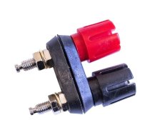 Connector: 4mm banana; socket; black; 30A; on panel; Type: double | BU-P6883  | BU-P6883