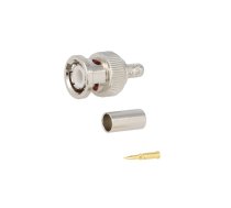 Connector: BNC; plug; male; straight; 50Ω; crimped; for cable; POM | B1121A1ND3G150  | B1121A1-ND3G-1-50