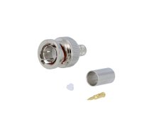 Connector: BNC; plug; male; straight; 75Ω; crimped; for cable; POM | B1121A1ND3G375  | B1121A1-ND3G-3-75