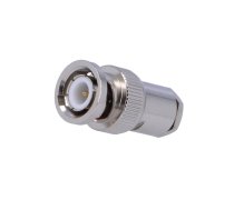 Connector: BNC; plug; male; straight; 75Ω; RG59; clamp,crimped; PTFE | BNC-205-T