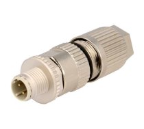 Connector: M12; plug; PIN: 4; male; D code-Ethernet; for cable; IDC | 21032811405  | 21032811405