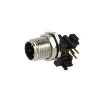 Connector: M12; socket; PIN: 4; male; D code-Ethernet; THT; 250V; 4A | SM12-D7C-D4H-0  | SR-M12D-04P-MM-SF7003-00A(H)