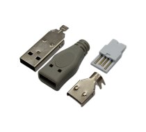 Connector: USB A; plug; for cable; IDC; with protection | USBA-PLUG/IDC