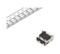 Connector: USB A; socket; 2.0; SMT; on PCBs; gold-plated; black | 87583-3010RPALF  | 87583-3010RPALF