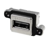 Connector: USB A; socket; MUSB; for panel mounting,screw; THT | MUSB-A111-M0  | MUSB-A111-M0