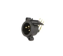 Connector: XLR; socket; male; PIN: 3; angled 90°; THT; black; 6A | NTR-NC3MAAH  | NC3MAAH