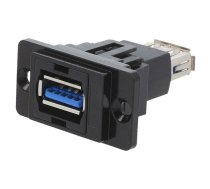 Coupler; USB A socket,both sides; DUALSLIM; USB 3.0; gold-plated | CP30705NMB  | CP30705NMB