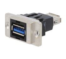 Coupler; USB A socket,both sides; DUALSLIM; USB 3.0; gold-plated | CP30705NM  | CP30705NM