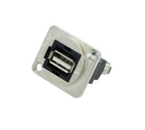 Coupler; USB A socket,both sides; FT; USB 2.0; metal; 19x24mm | CP30208NM  | CP30208NM