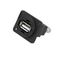 Coupler; USB A socket,both sides; FT; USB 2.0; plastic; 19x24mm | CP30208NX  | CP30208NX
