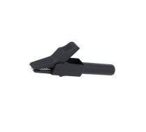 Crocodile clip; 15A; black; Grip capac: max.12mm; Socket size: 4mm | AX-CR-4PM-B  | AX-CR-4PM-B