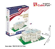 CUBICFUN 3D puzle Baltais Nams, ASV | WZCUBD0UC002879  | 6944588200602 | DA-01036
