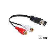 Delock Cable DIN diode plug 5 pole > RCA 2 x female 0,2 m | 84491