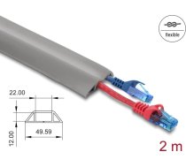 Delock Cable Duct PVC flexible 50 x 14 mm - length 2 m grey | 20767 | 4043619207671 | 20767