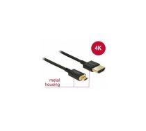 Delock Cable High Speed HDMI with Ethernet - HDMI-A male - HDMI Micro-D male 3D 4K 1.5m Slim Premium | 84782