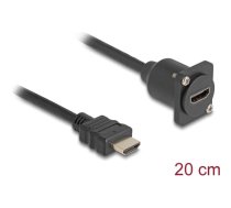 Delock D-Type HDMI cable male to female black 20 cm | 87966 | 4043619879663