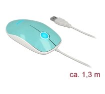 Delock Optical 3-button LED Mouse USB Type-A turquoise | 12538 | 4043619125388 | 12538