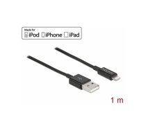 Delock USB data and power cable for iPhone™, iPad™, iPod™ black 1 m | 83002